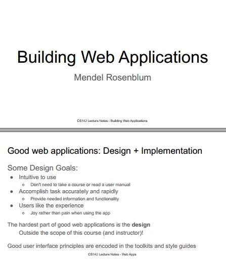 Книга на английском - Web Applications Development, Stanford Lectures: Building Web Applications - обложка книги скачать бесплатно