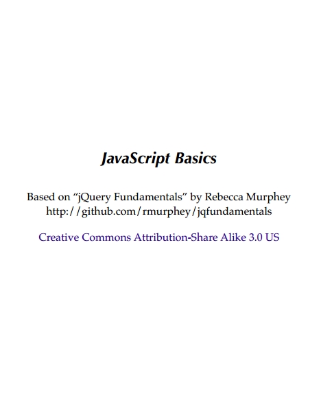 Книга на английском - JavaScript Basics (Based on jQuery Fundamentals) - обложка книги скачать бесплатно