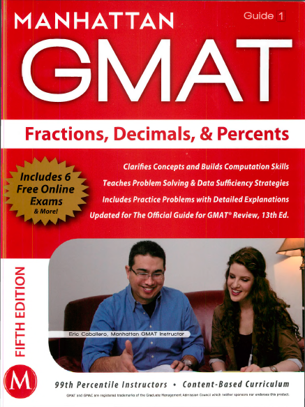 Книга на английском - Manhattan GMAT Guide 1: Fractions, Decimals, Percents (6 Free online exams) - обложка книги скачать бесплатно