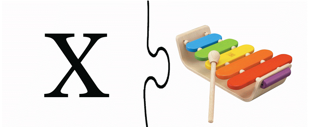 развивающие пазлы для дошкольников - буква x