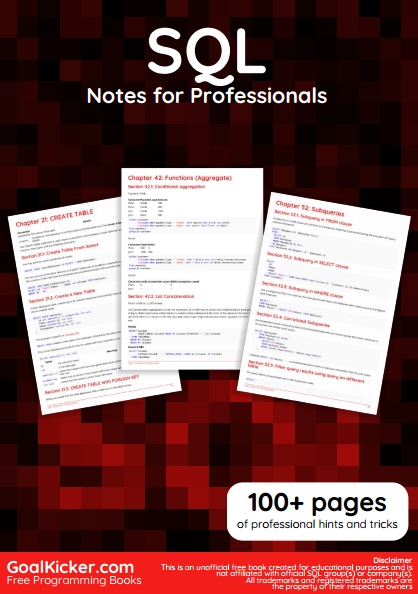 Книга на английском - SQL: Notes for Professionals - обложка книги скачать бесплатно