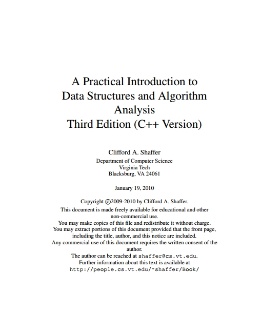 Книга на английском - A Practical Introduction to Data Structures and Algorithm Analysis (Third Edition, C++ Version) - обложка книги скачать бесплатно