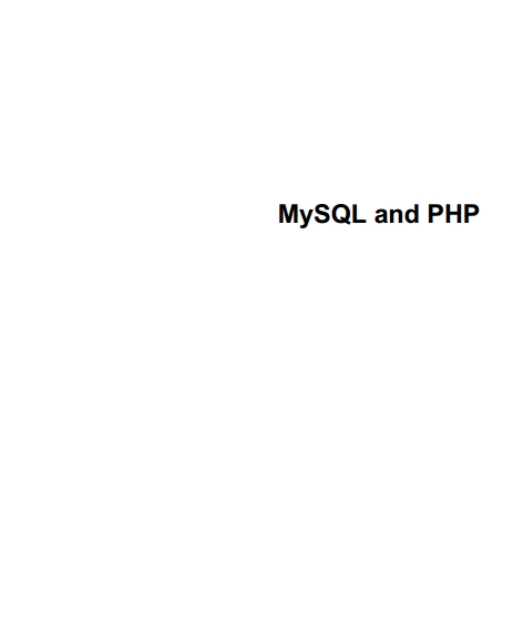 Книга на английском - MySQL and PHP: Manual - обложка книги скачать бесплатно