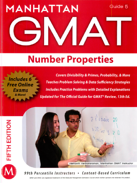 Книга на английском - Manhattan GMAT Guide 5: Number Properties (6 Free online exams) - обложка книги скачать бесплатно